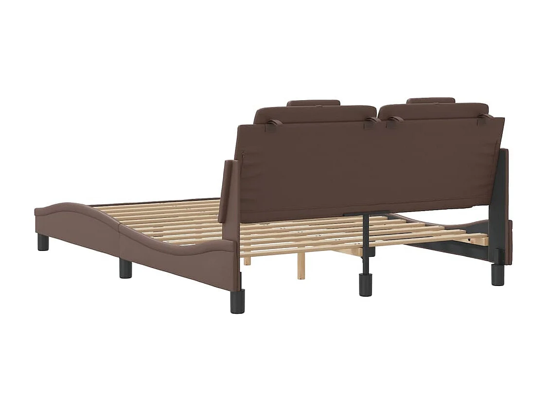Cadre de lit sans matelas marron 140x200 cm similicuir