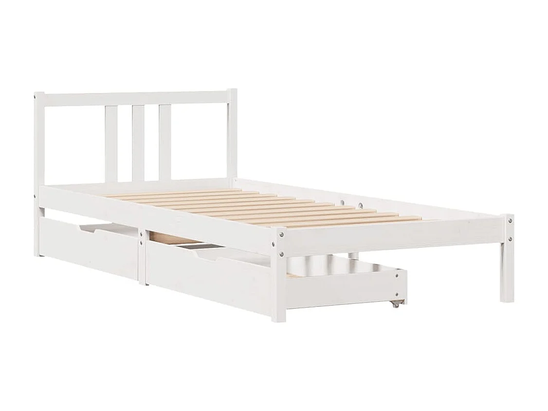 Cadre de lit sans matelas blanc 90x200 cm bois de pin massif