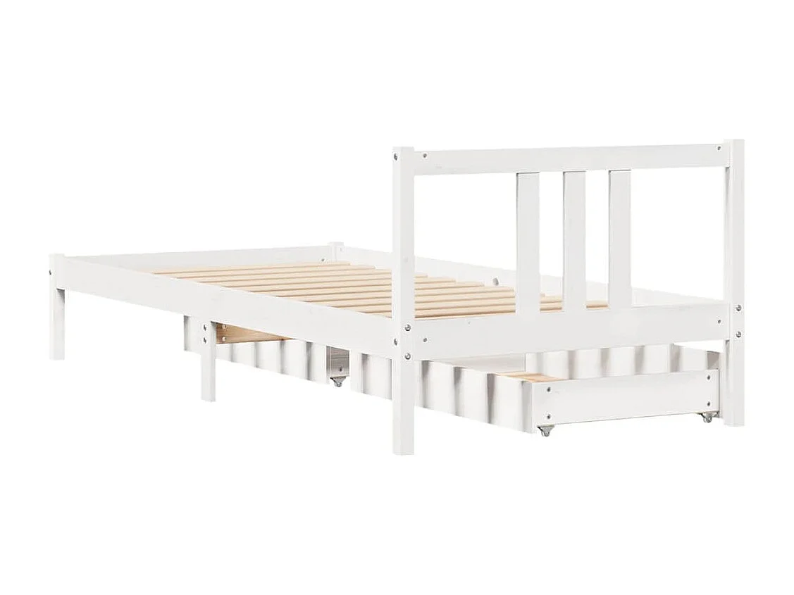 Cadre de lit sans matelas blanc 90x200 cm bois de pin massif