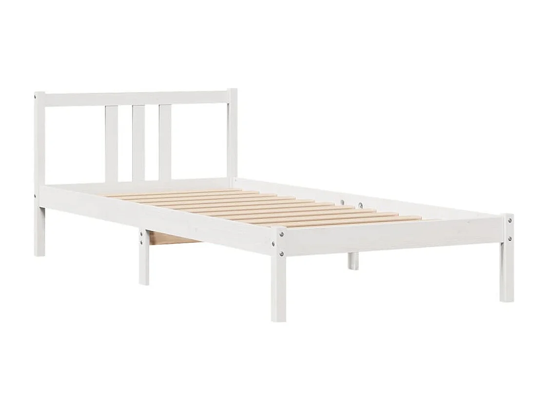 Cadre de lit sans matelas blanc 90x200 cm bois de pin massif