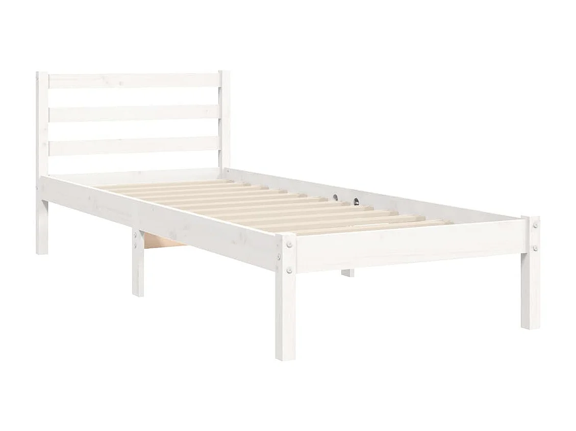 Giroletto con Testiera Bianco Small Single Legno Massello