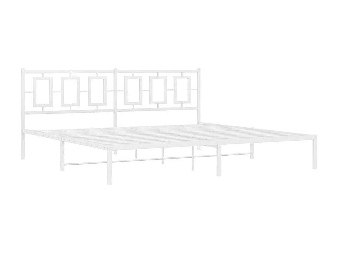 Giroletto con Testiera Metallo Bianco 193x203 cm