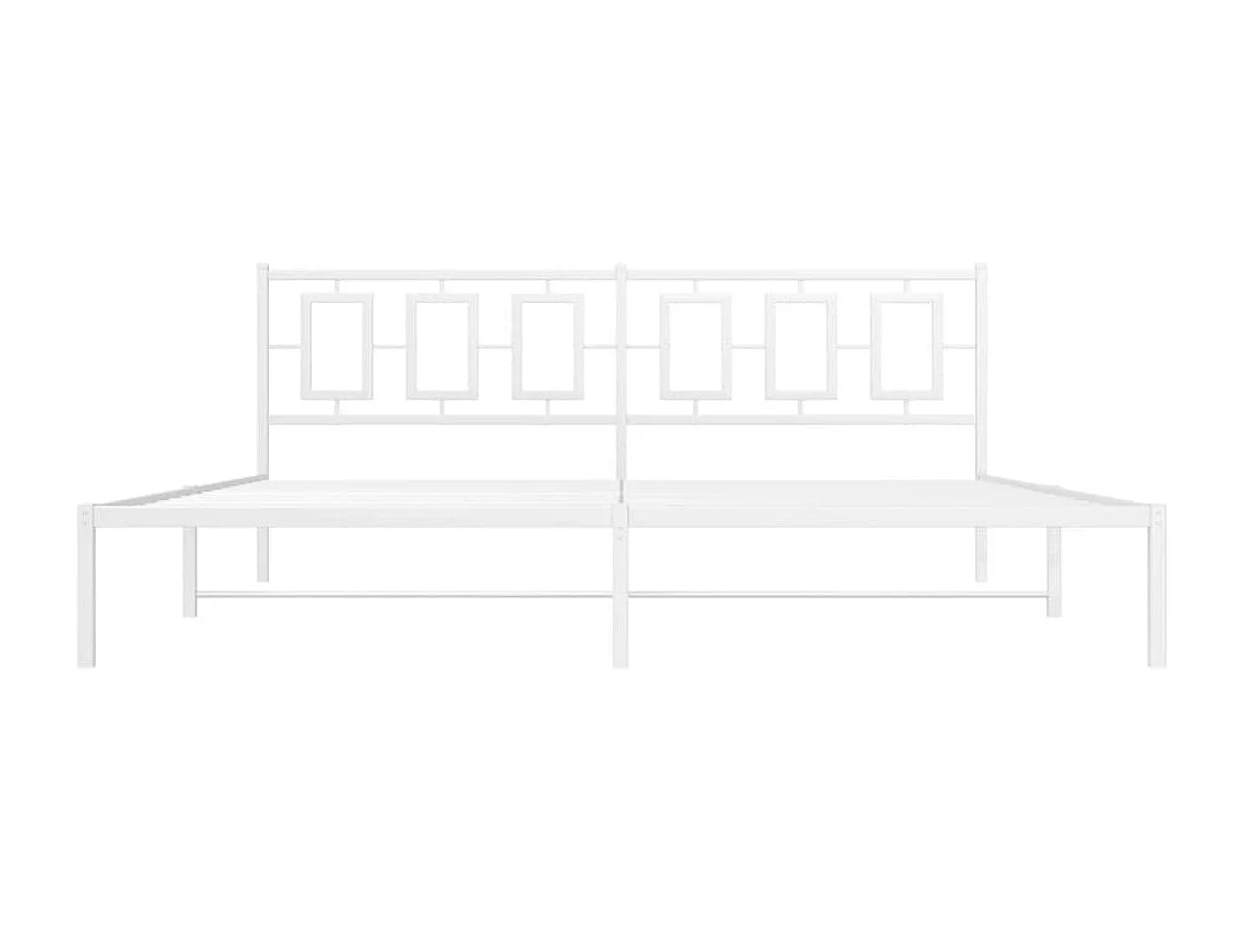 Giroletto con Testiera Metallo Bianco 193x203 cm