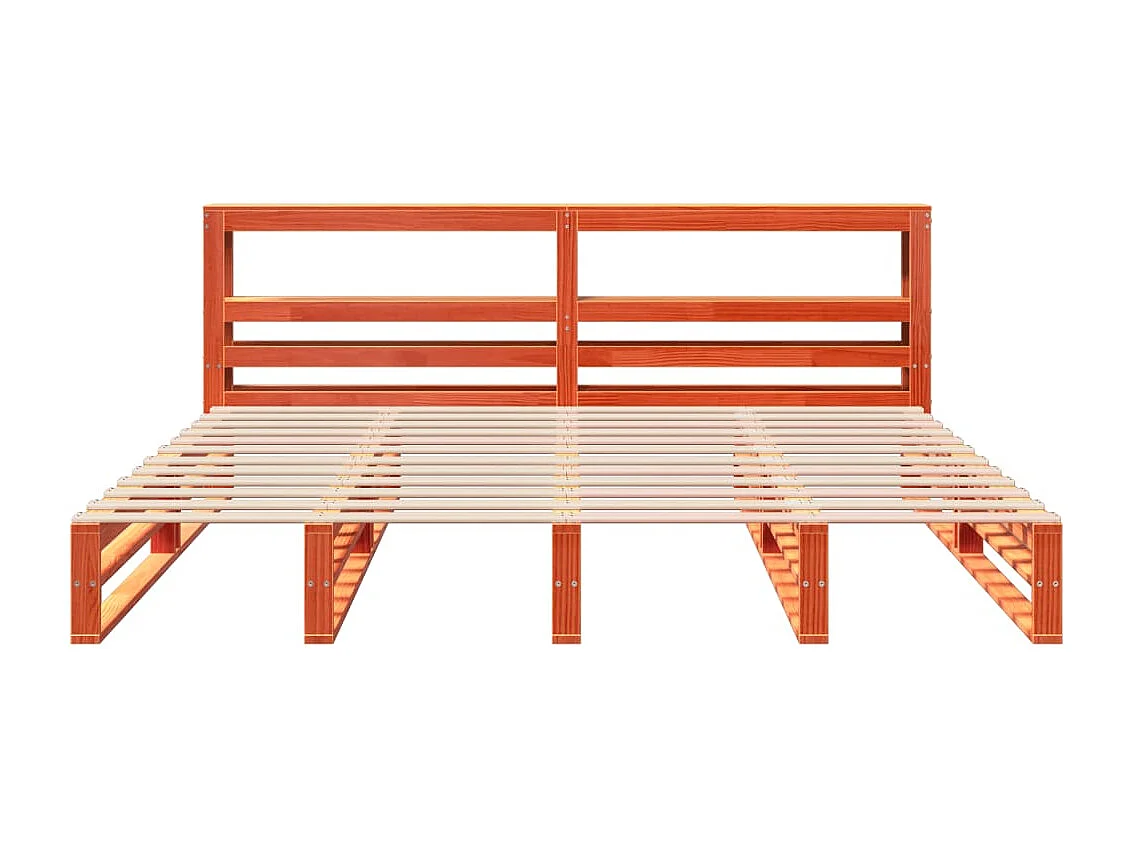 Cadre de lit sans matelas cire marron 180x200cm bois pin massif