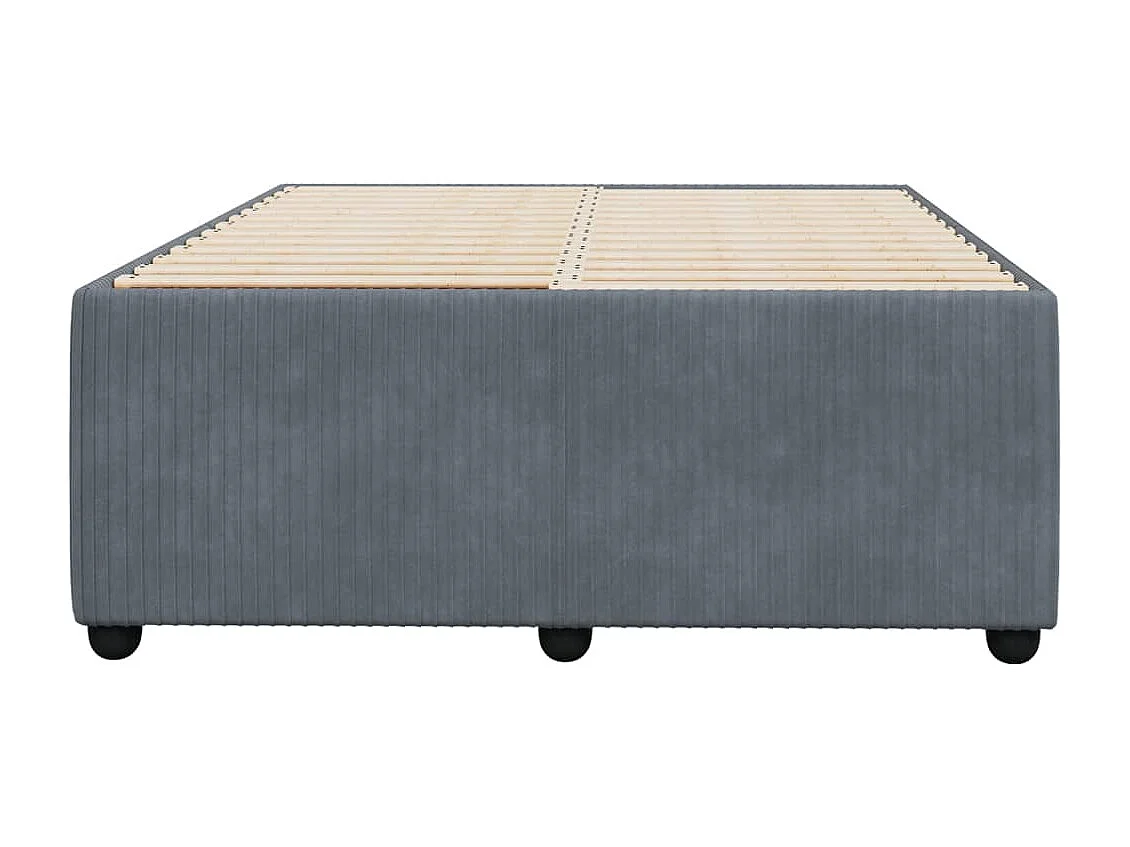Cadre de lit sans matelas gris foncé 120x190 cm velours