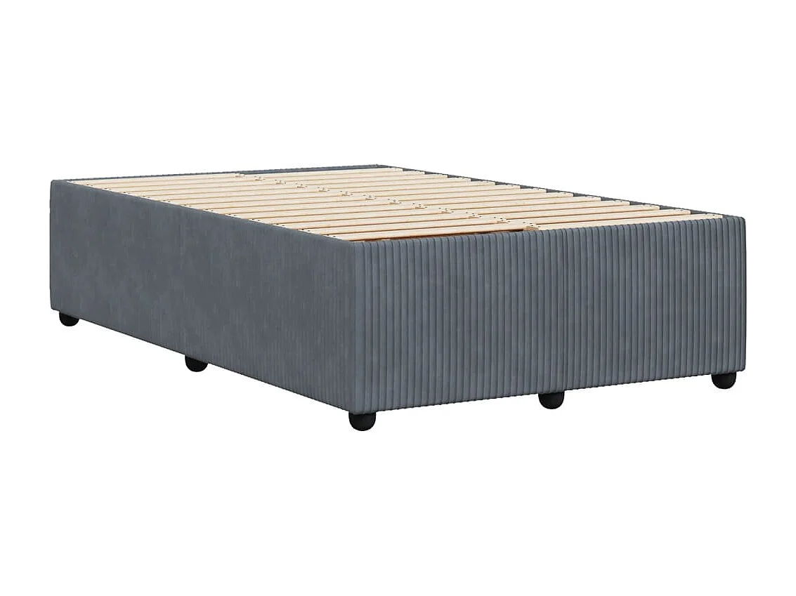 Cadre de lit sans matelas gris foncé 120x190 cm velours
