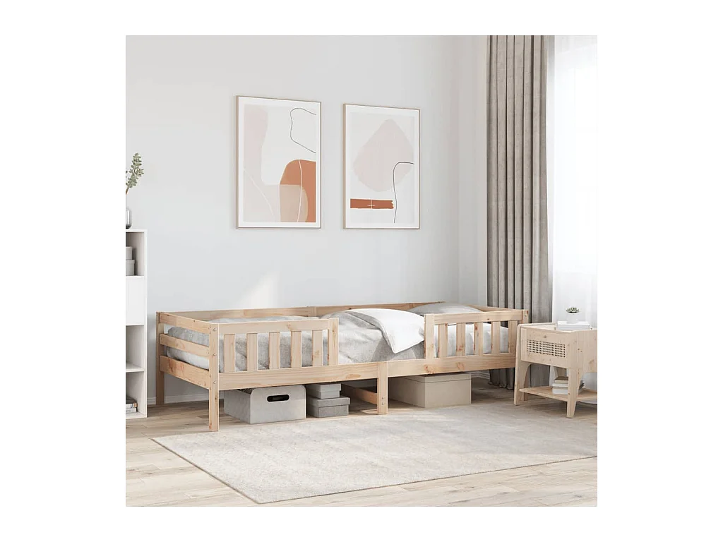 Letto senza Materasso 90x200 cm in Legno Massello di Pino