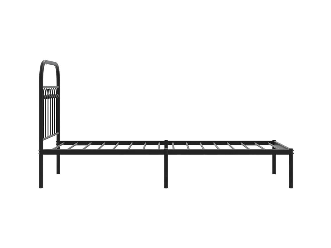 Giroletto con Testiera in Metallo Nero 80x200 cm