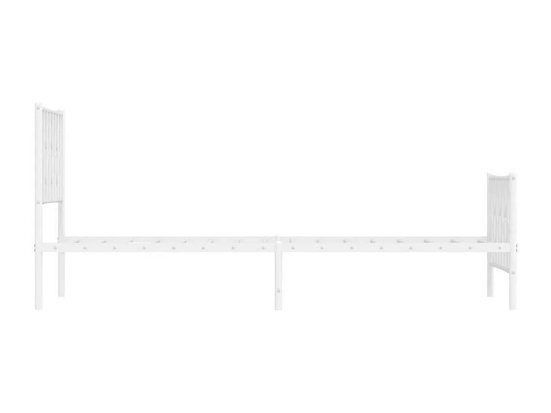 Bedframe met hoofd- en voeteneinde metaal wit 90x200 cm