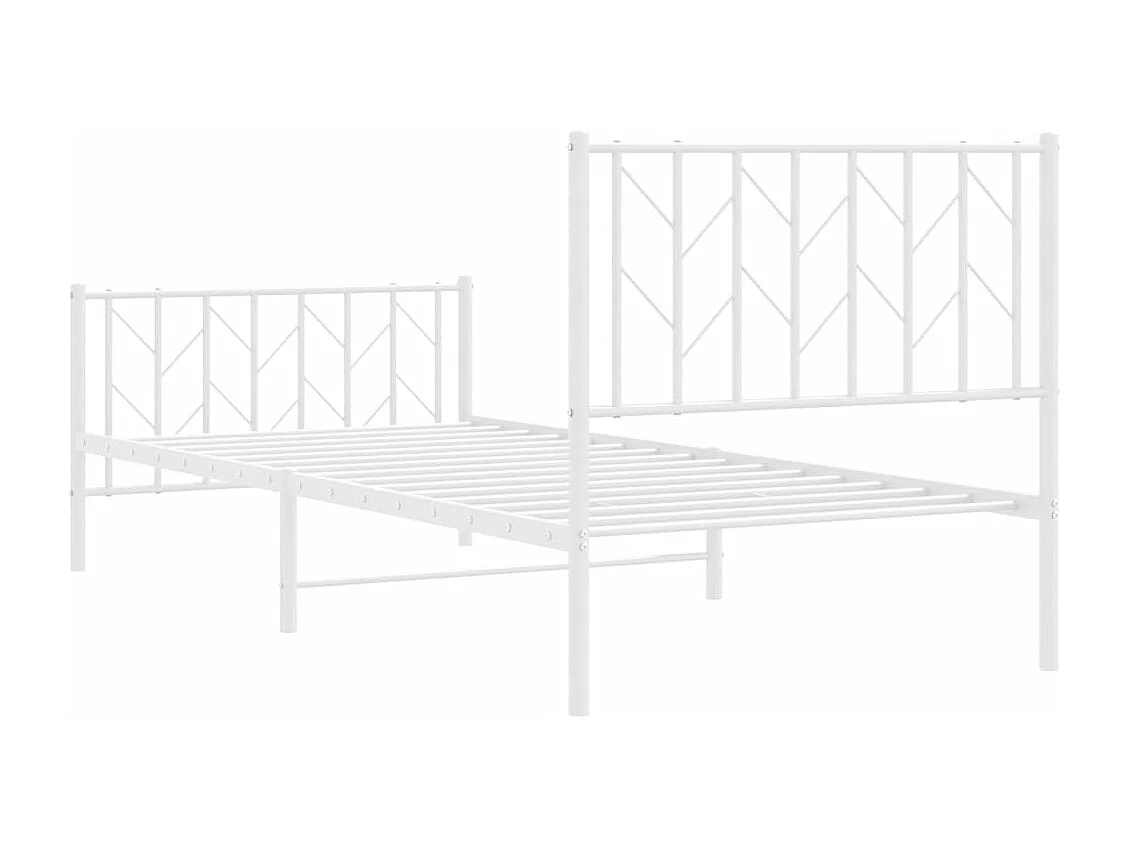 Bedframe met hoofd- en voeteneinde metaal wit 90x200 cm