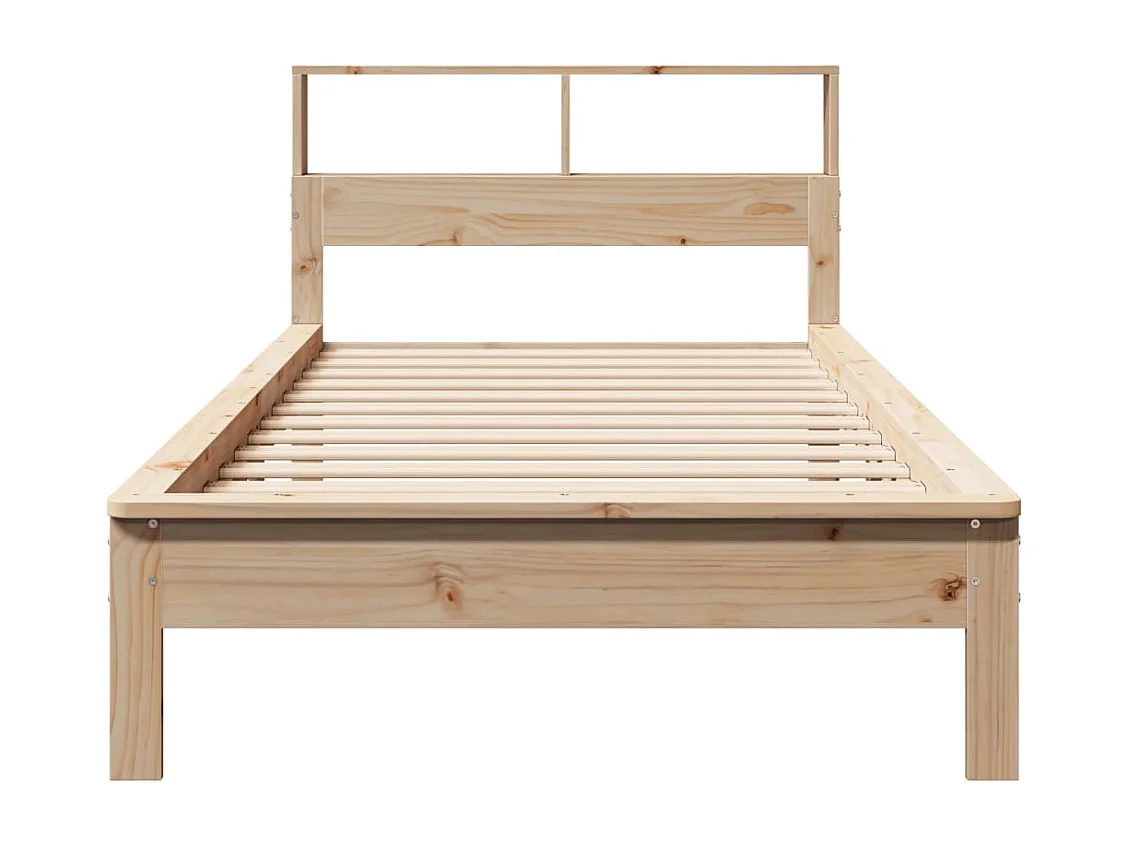 Lit bibliothèque sans matelas 75x190 cm bois de pin massif