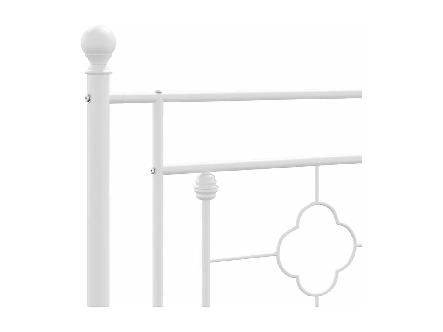 Giroletto con Testiera e Pediera Metallo Bianco 193x203 cm