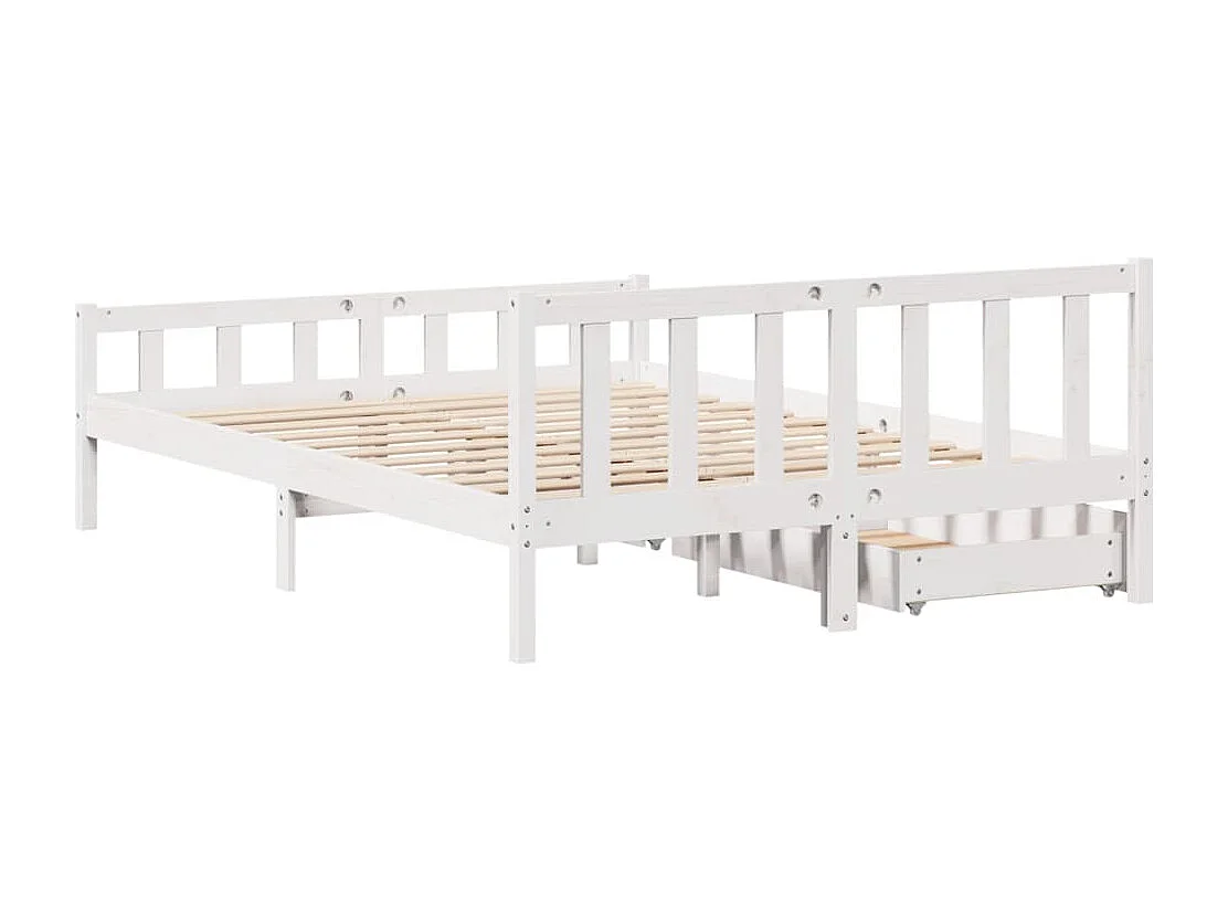 Massivholzbett ohne Matratze Weiß 150x200 cm Kiefernholz