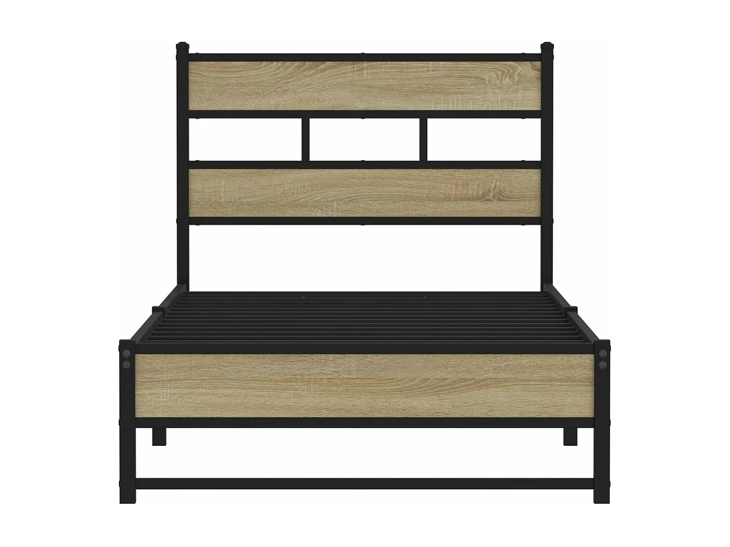 Cadre de lit en métal sans matelas chêne sonoma 90x200 cm