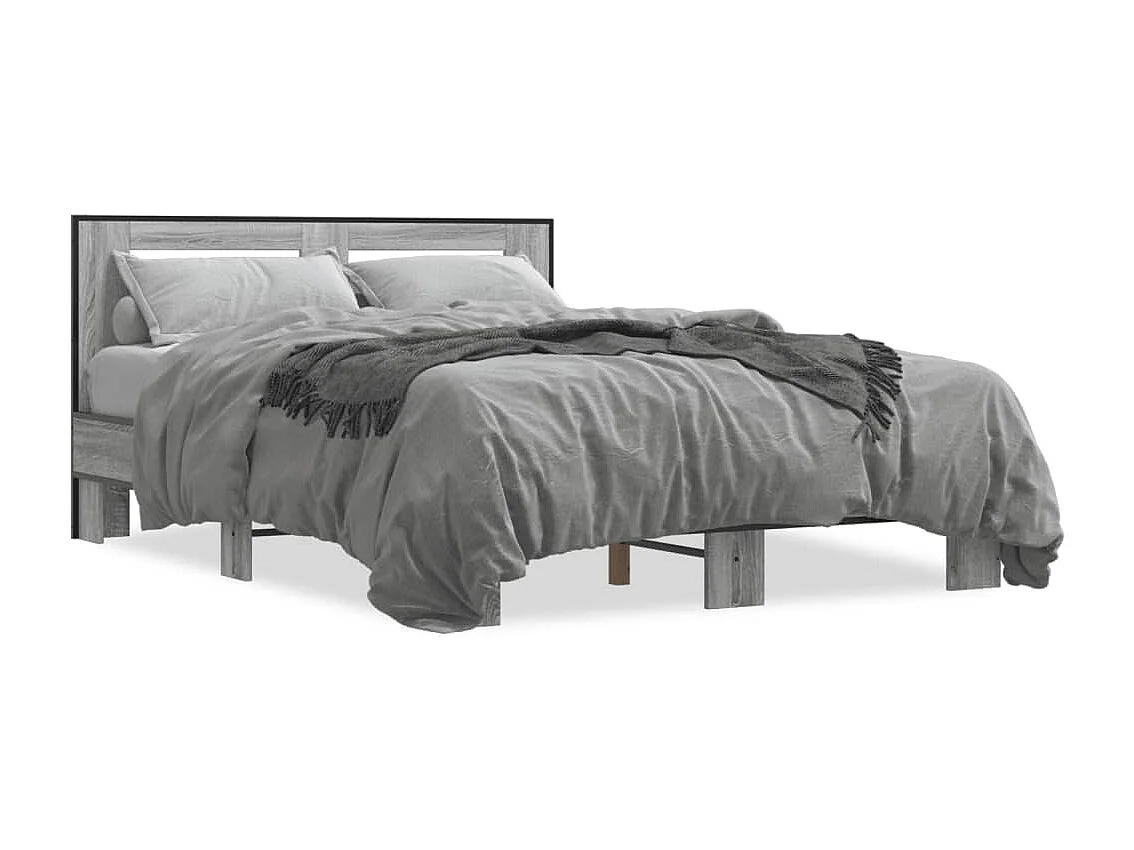 Cadre de lit sans matelas sonoma gris 120x200 cm