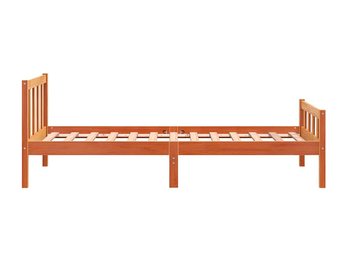 Cama sem colchão 90x190 cm madeira de pinho maciça castanho-mel