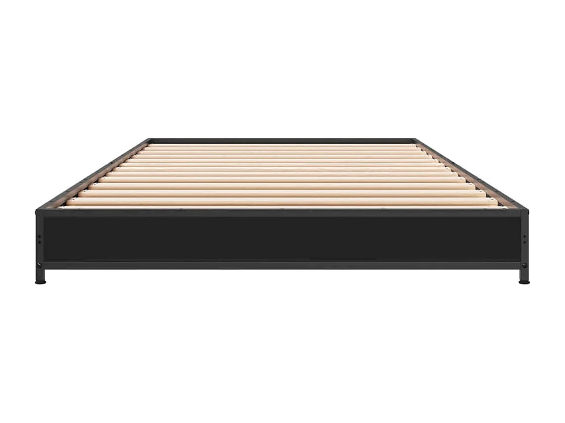 Estrutura de cama 90x200 cm derivados de madeira/metal preto