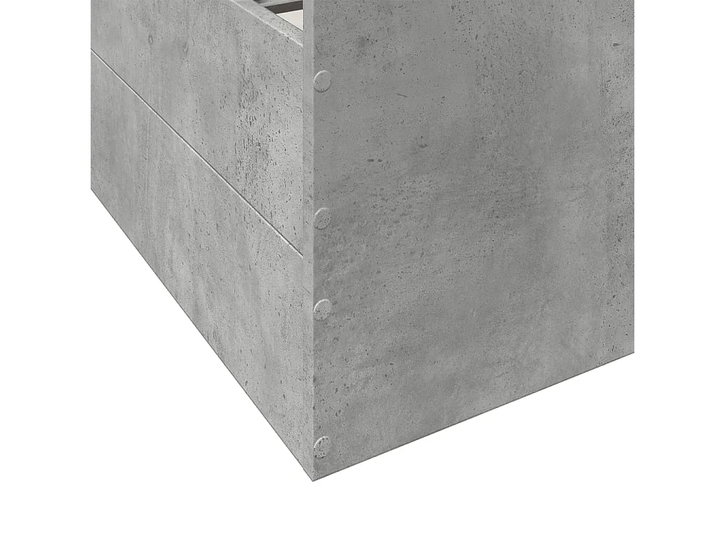 Cadre de lit avec tiroirs sans matelas gris béton 150x200 cm