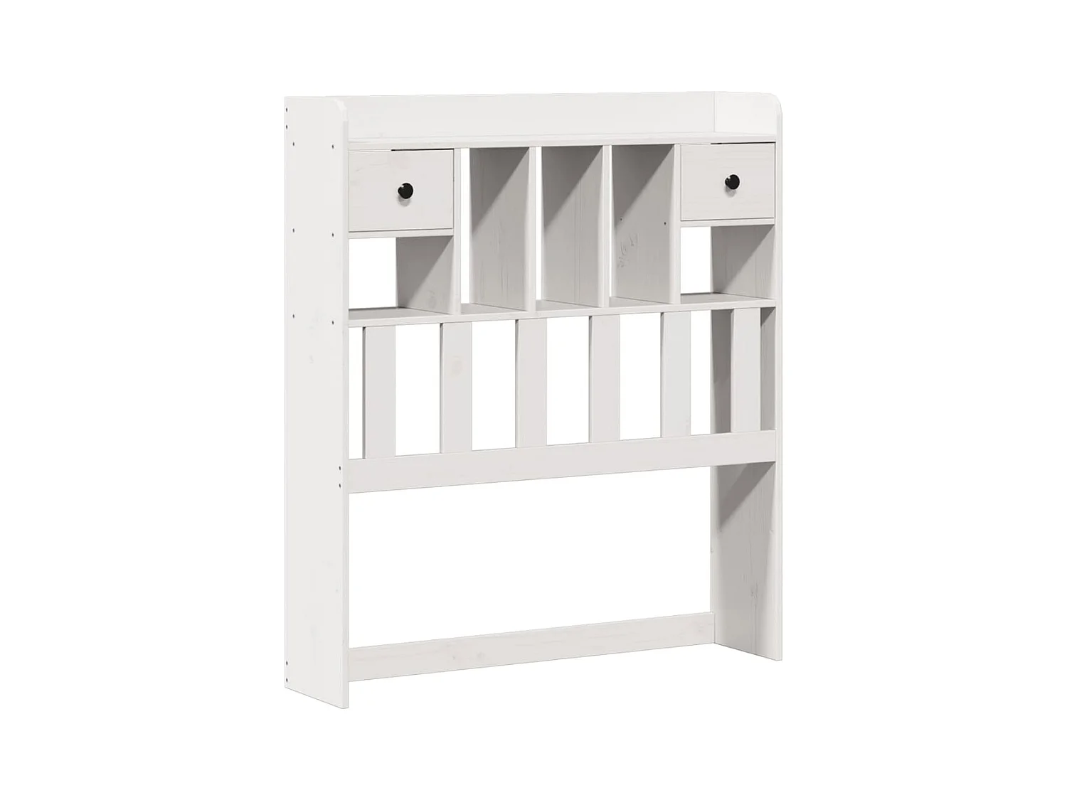 Letto Libreria senza Materasso Bianco 90x190 cm Massello Pino