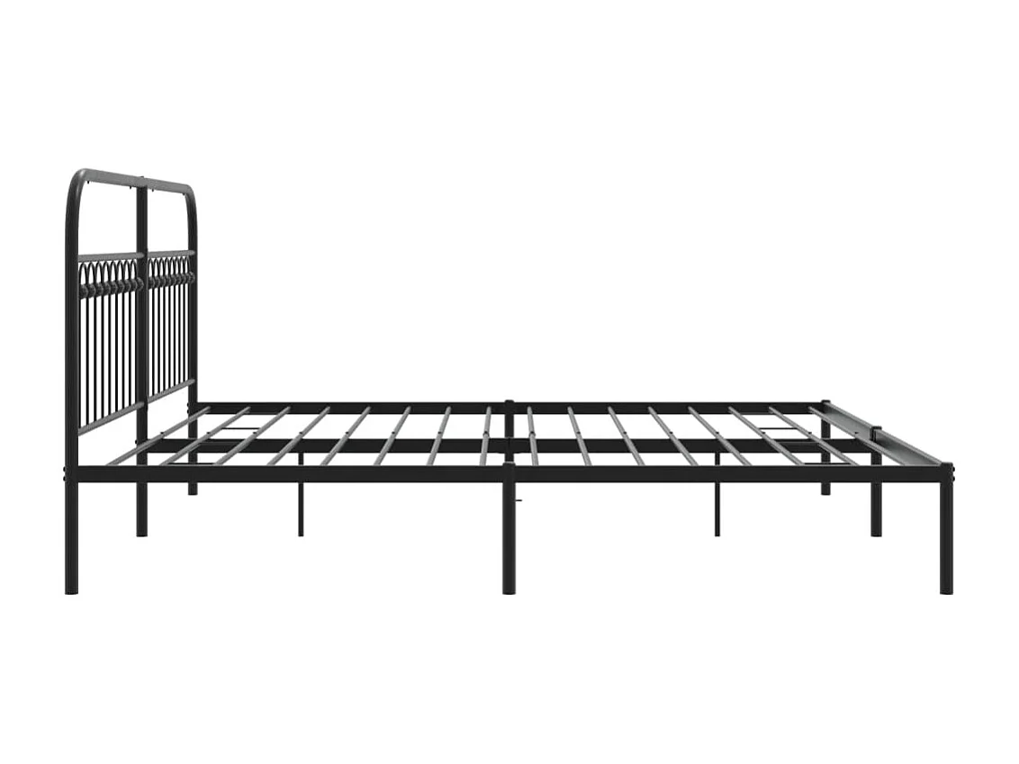 Giroletto con Testiera in Metallo Nero 193x203 cm