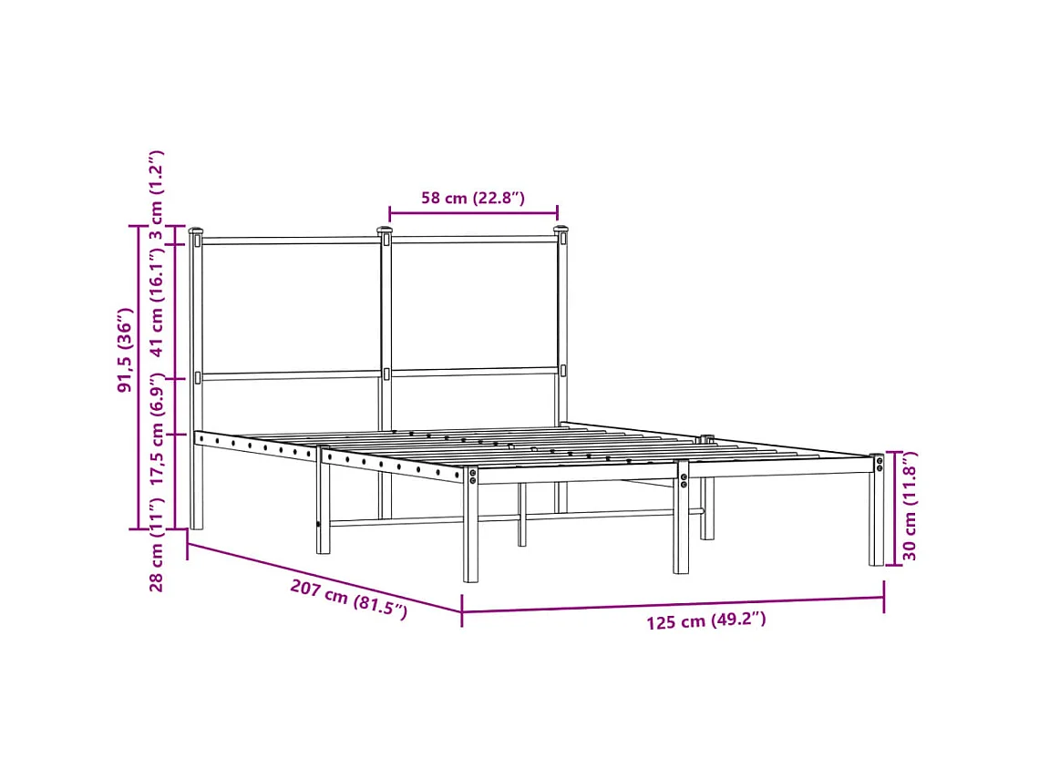 Cadre de lit sans matelas noir 90x190 cm similicuir