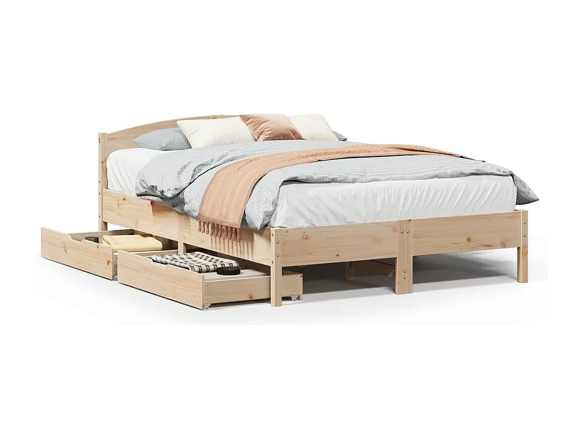 Massivholzbett ohne Matratze 120x190 cm Kiefernholz