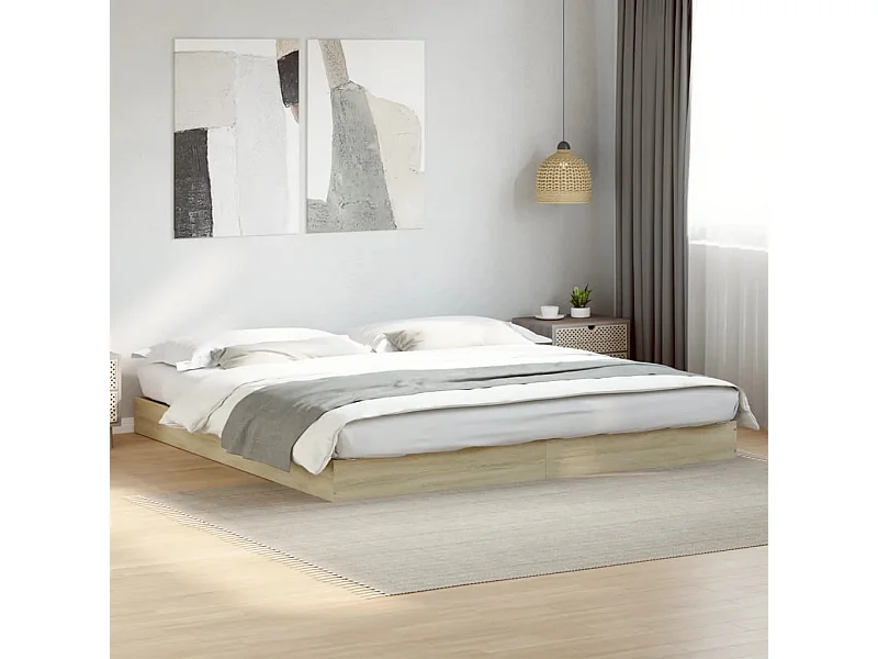 Cadre de lit sans matelas chêne sonoma 180x200 cm