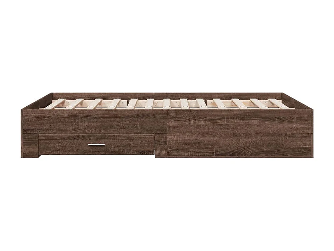 Bettgestell mit Schubladen Braun Eichen-Optik 135x190 cm
