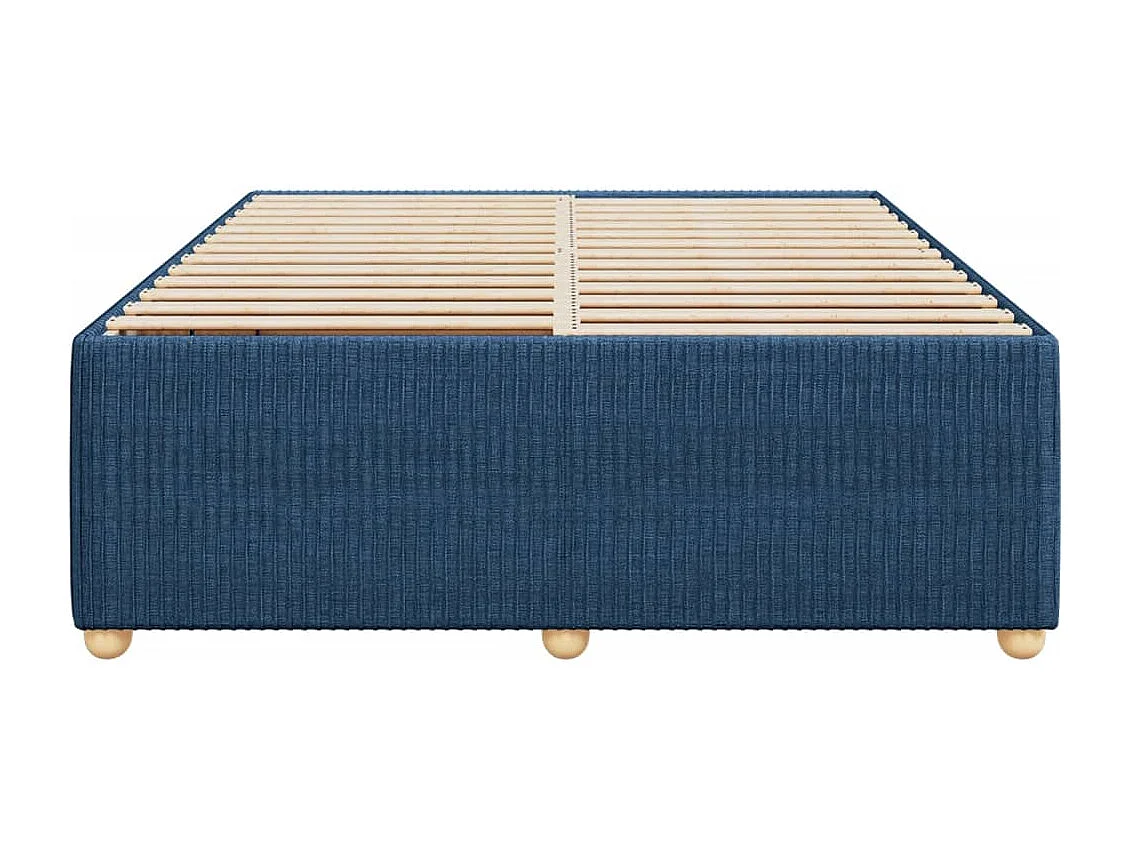 Cadre de lit sans matelas bleu 140x190 cm tissu