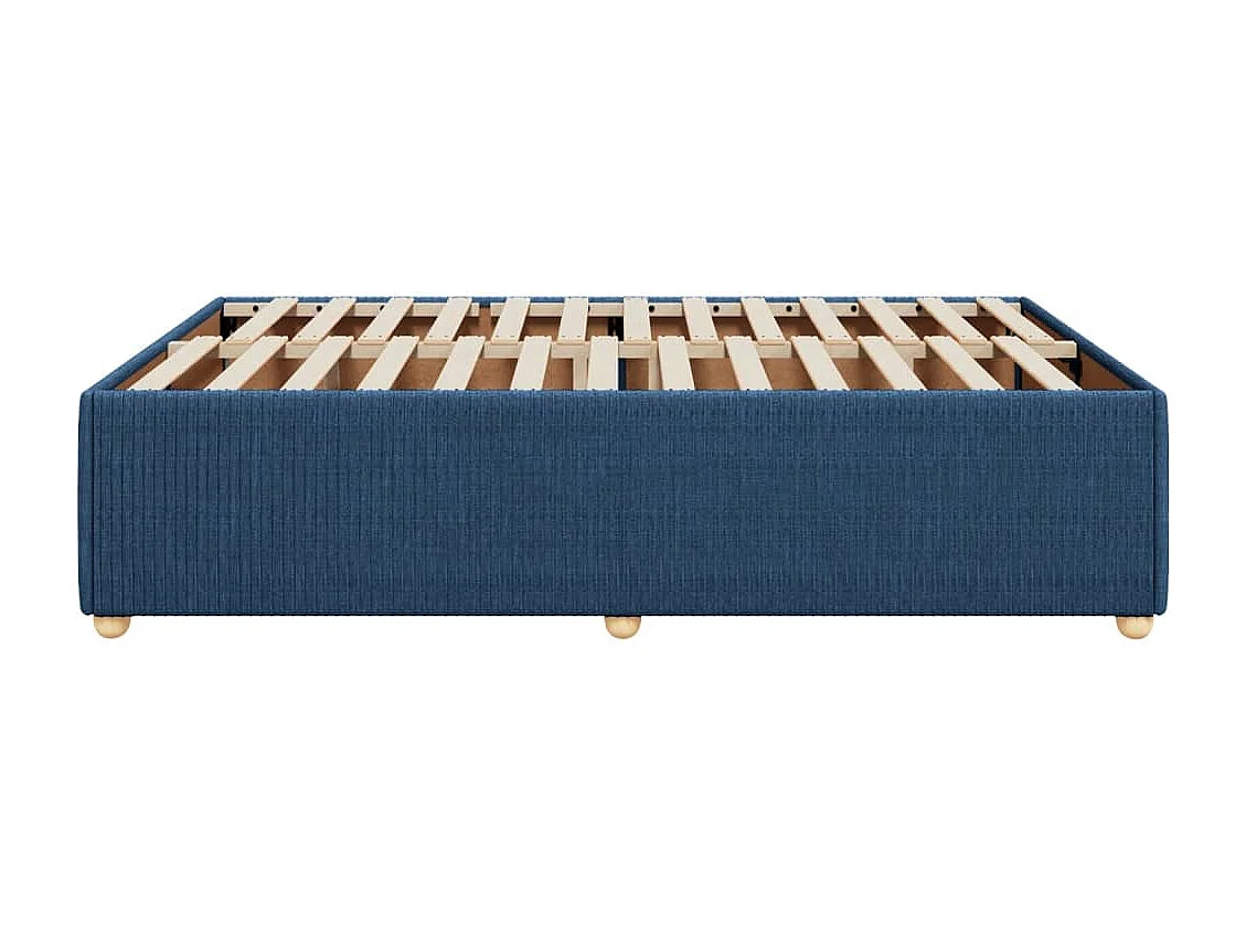 Cadre de lit sans matelas bleu 140x190 cm tissu
