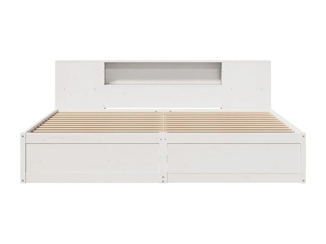Cadre de lit sans matelas blanc 180x200 cm bois massif de pin