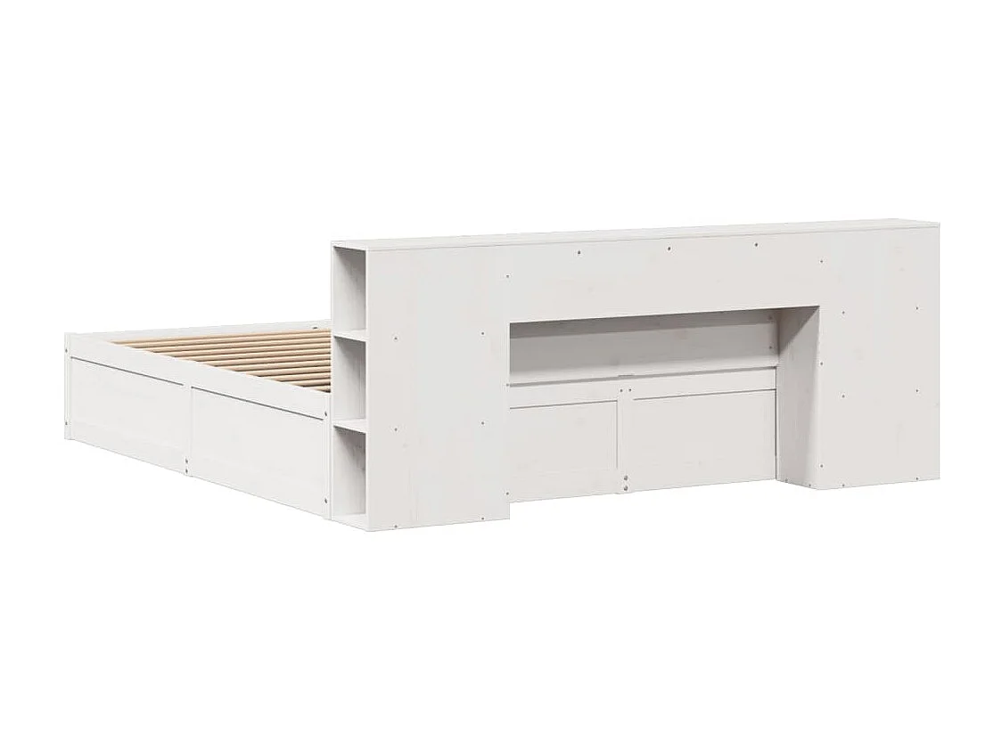 Cadre de lit sans matelas blanc 180x200 cm bois massif de pin