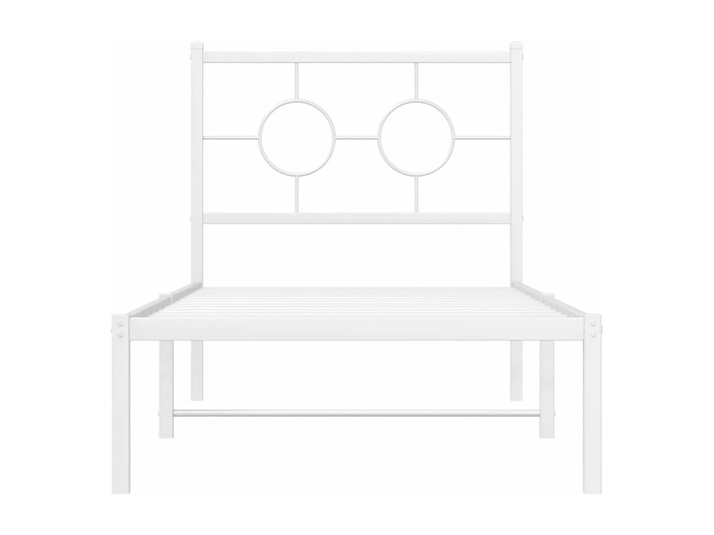 Giroletto con Testiera Metallo Bianco 80x200 cm