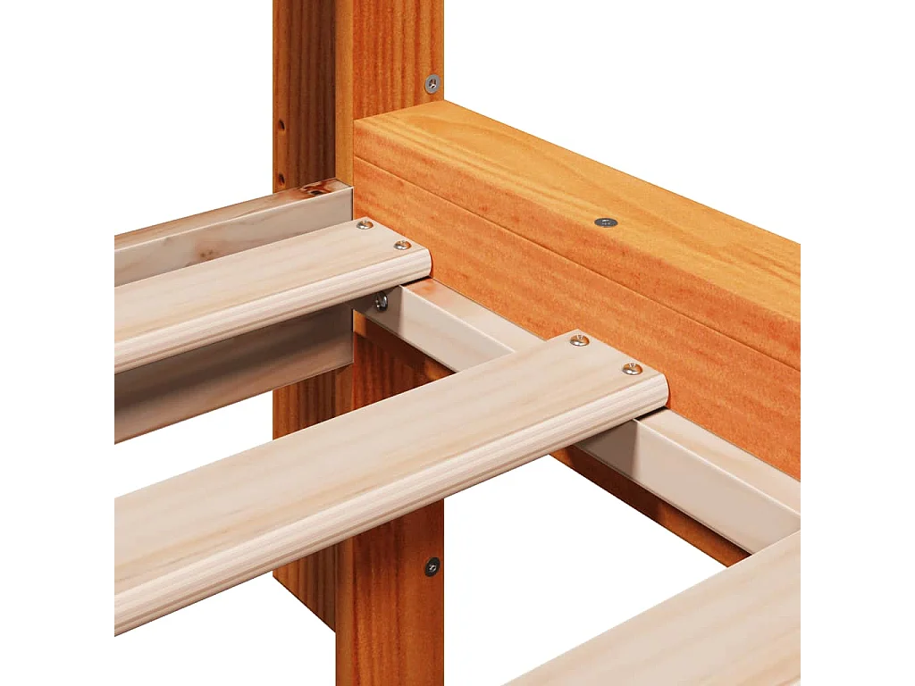 Bedframe zonder matras massief grenenhout wasbruin 200x200 cm