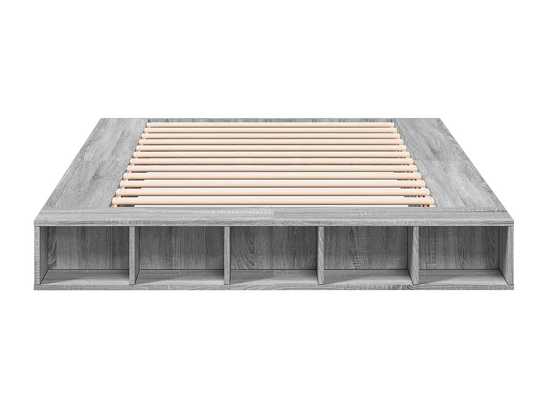 Estructura de cama madera de ingeniería gris Sonoma 160x200 cm
