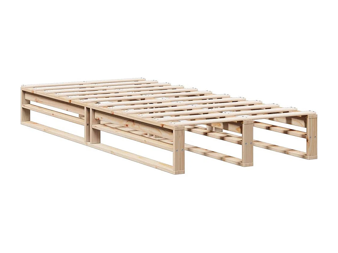 Lit bibliothèque sans matelas 75x190 cm bois de pin massif
