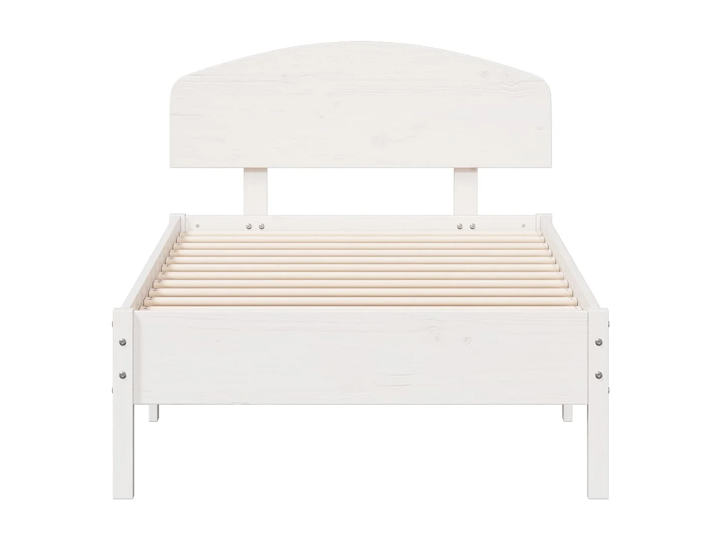 Cadre de lit sans matelas blanc 75x190 cm bois de pin massif