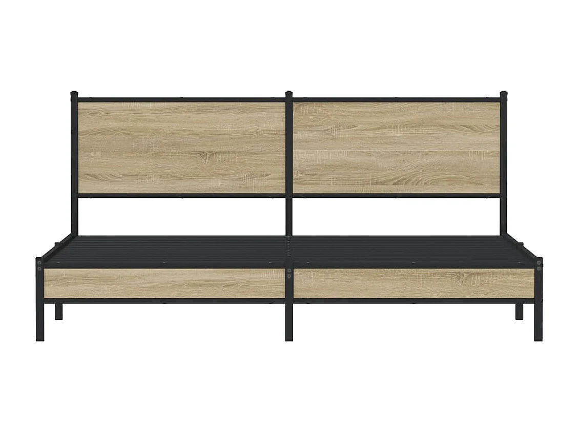 Cadre de lit en métal sans matelas chêne sonoma 180x200 cm