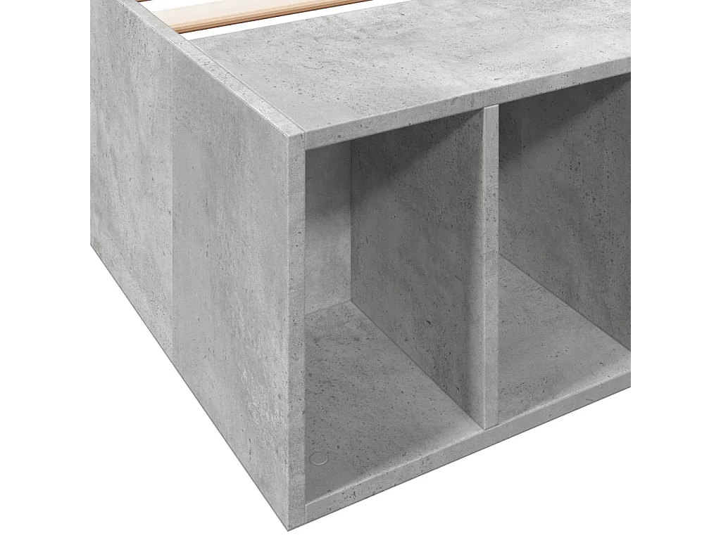 Cadre de lit sans matelas gris béton 90x200 cm