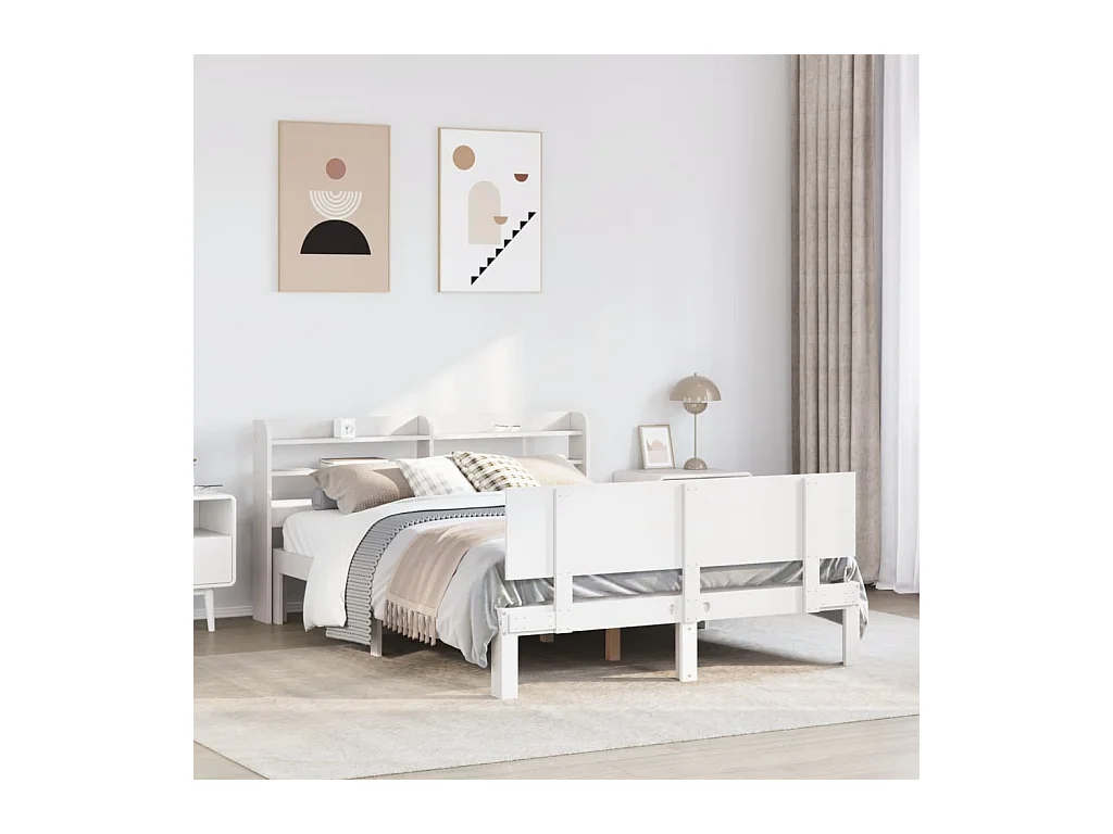 Giroletto con Testiera senza Materasso Bianco 140x190 cm