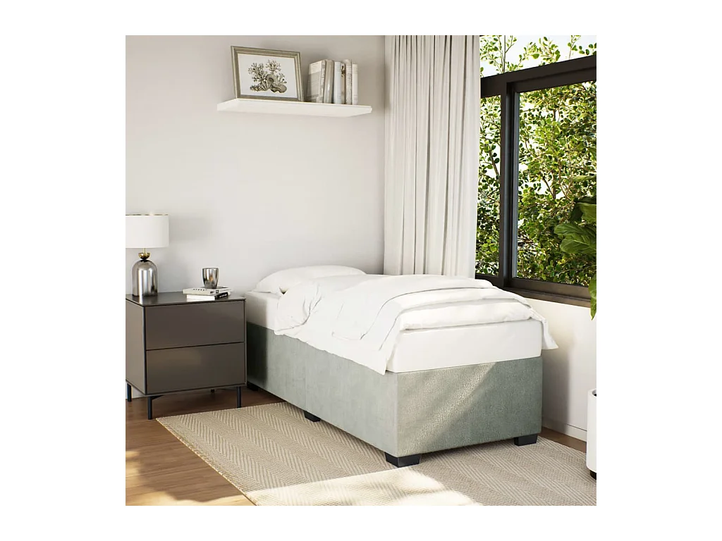 Giroletto senza Materasso Grigio Chiaro 80x200 cm Velluto