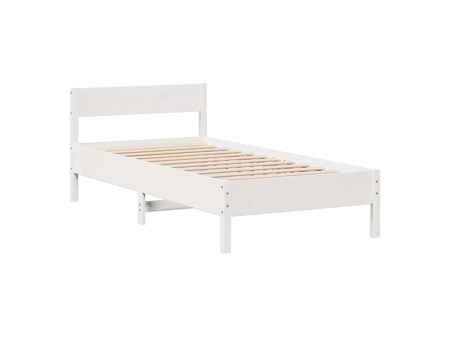 Bed met boekenkast zonder matras grenenhout wit 75x190 cm