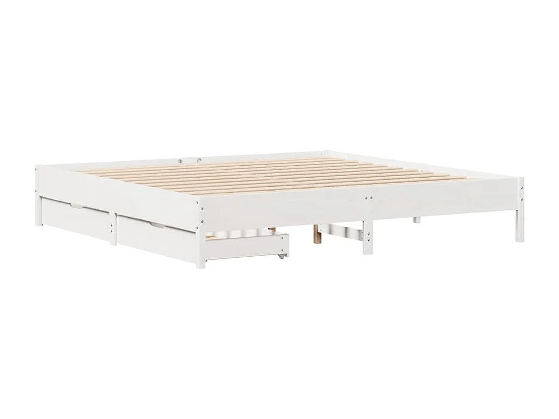 Estructura de cama sin colchón madera maciza blanca 200x200 cm