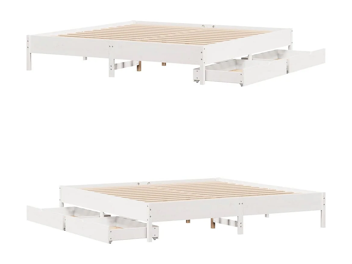 Estructura de cama sin colchón madera maciza blanca 200x200 cm