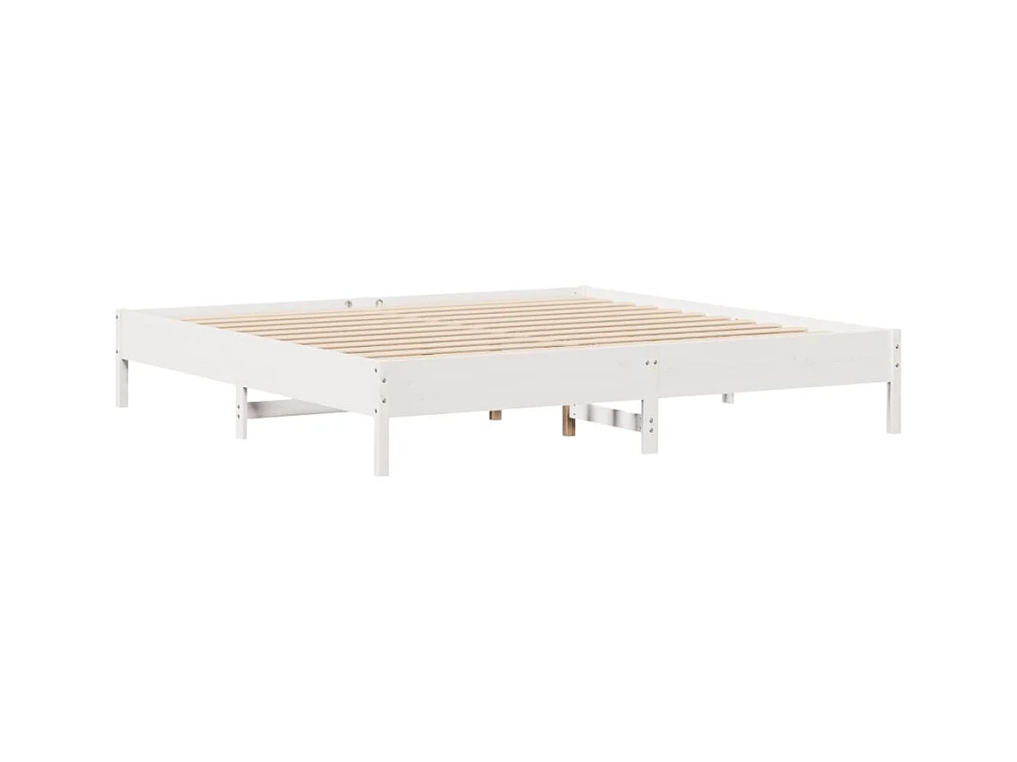 Bedframe zonder matras massief grenenhout wit 200x200 cm
