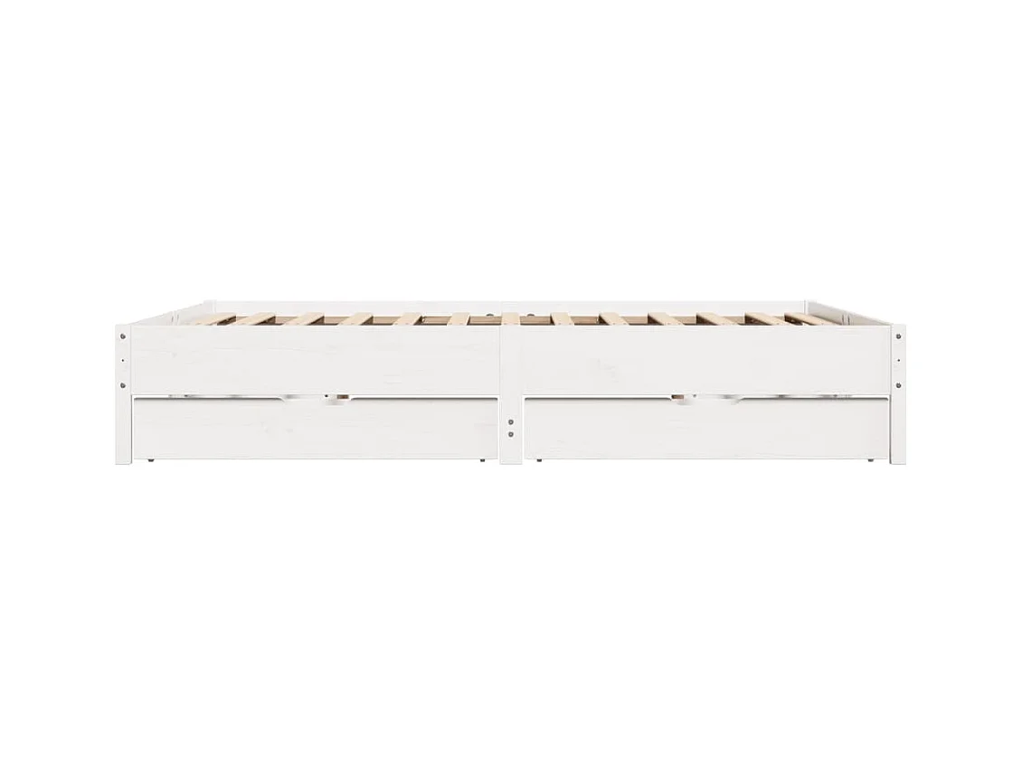 Bedframe zonder matras massief grenenhout wit 200x200 cm