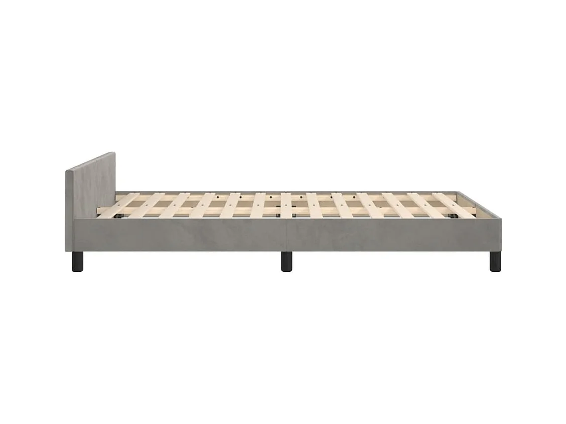 Bettgestell mit Kopfteil Hellgrau 120x190 cm Samt