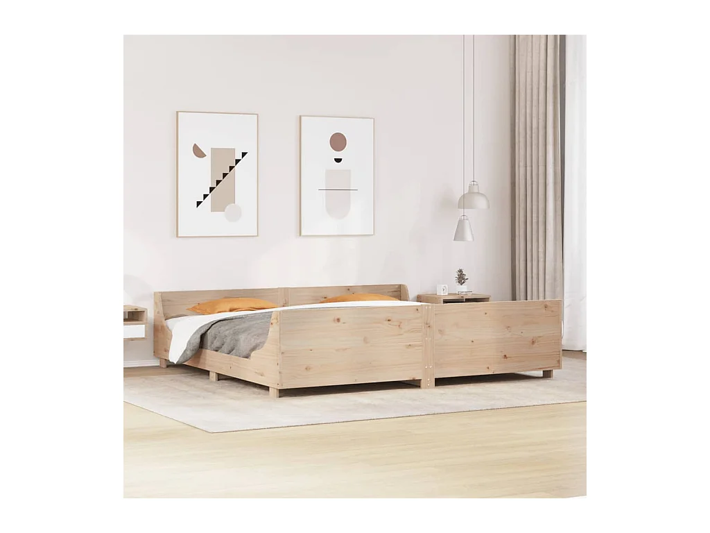 Cadre de lit sans matelas 200x200 cm bois massif de pin