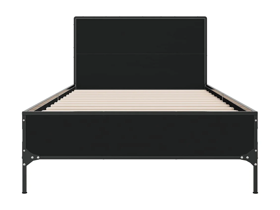 Cadre de lit sans matelas noir 90x190 cm
