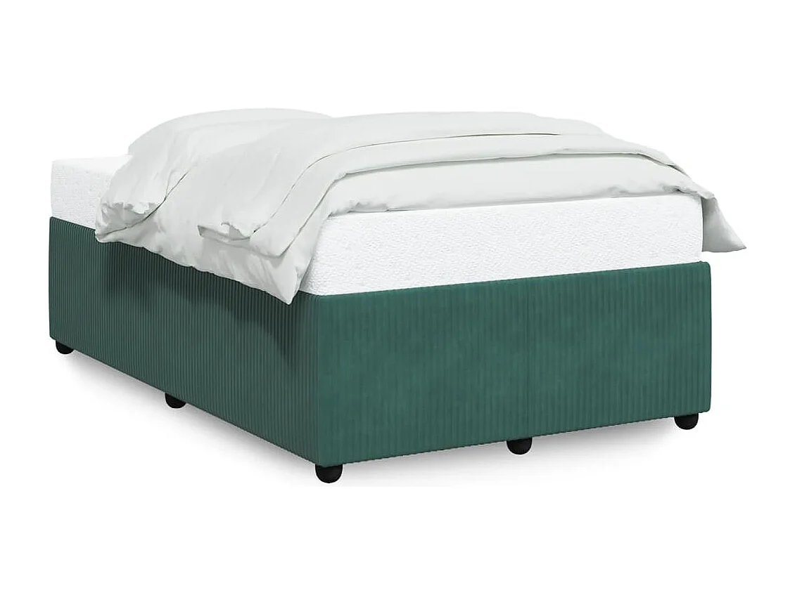 Cadre de lit sans matelas vert foncé 120x190 cm velours